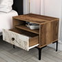 Hanah Home Lizbon 531 Mesilla de Noche Nogal y Blanco